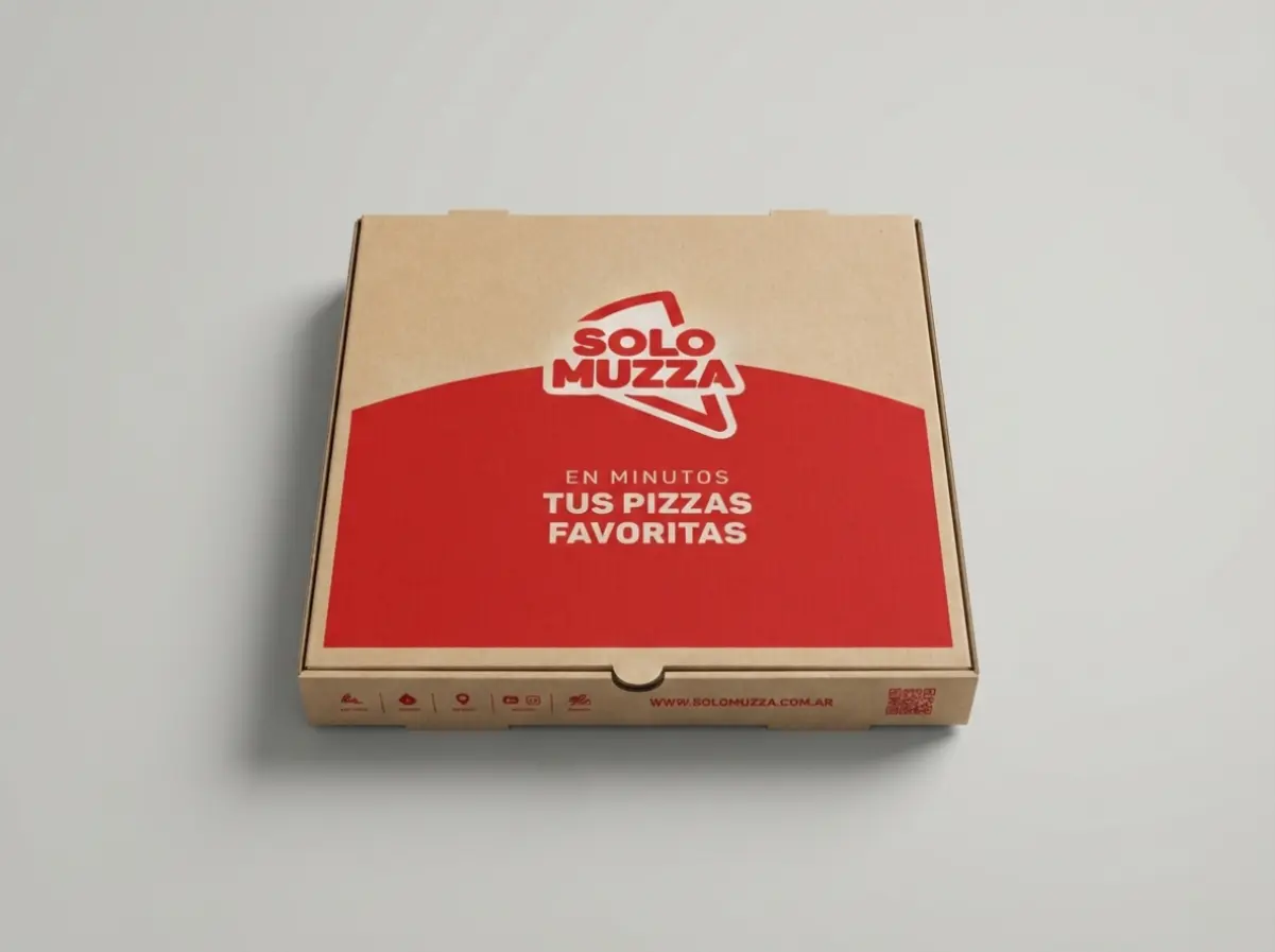 Caja de pizza personalizada con logo impreso