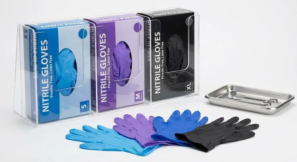 Guantes de nitrilo azules para manipulación de alimentos