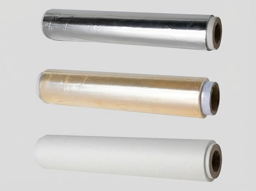 Mostrario de papel film de diferentes anchos